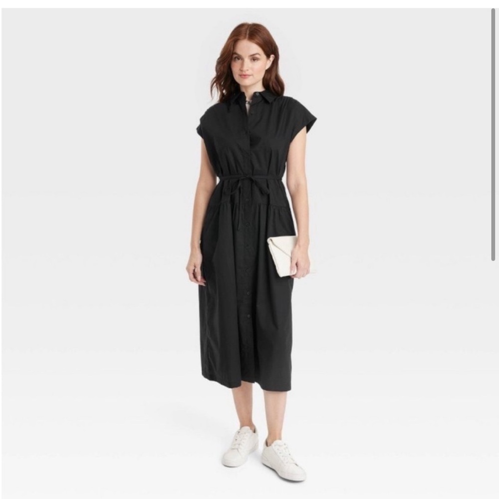 A New Day 100 % cotton maxi Shirt dress Size M 8/10